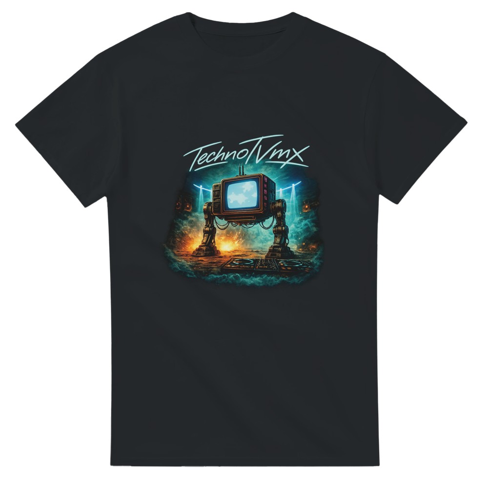 TechnoTVmx #001 - Heavyweight Unisex T-Shirt mit Rundhalsausschnitt | Gildan® 5000 Schwarz